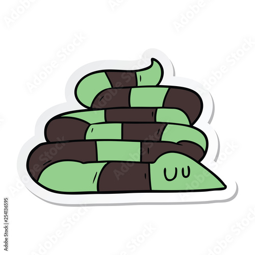 sticker of a cartoon sleepy snake