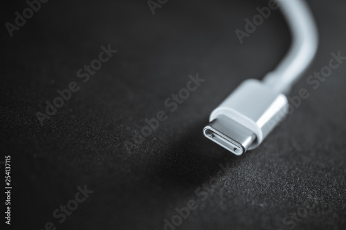 usb-c cable on white background