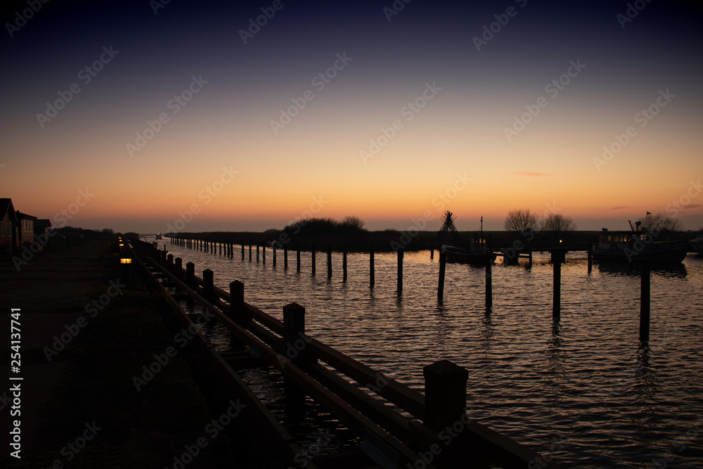 old pier at sunset