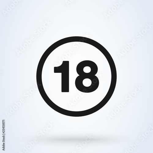 18 plus icon in trendy flat style isolated on background. vector 18 plus