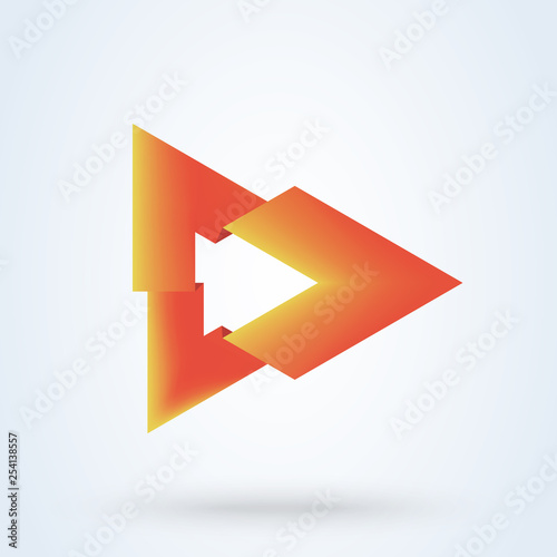 play media sign logo icon vector template. Abstract Play button