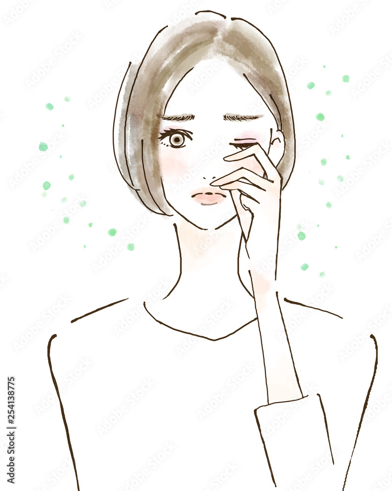 アレルギー 花粉症 眼のトラブル 人物イラスト 女性 Stock Illustration Adobe Stock アレルギー 花粉症 眼のトラブル 人物イラスト 女性 Stock Illustration Adobe Stock