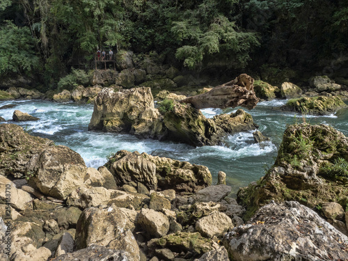 the Cahabon River, forms numerous cascades, Semuc champey, Guatemala.