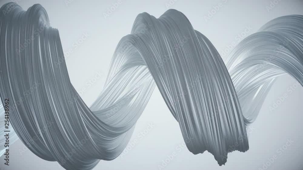 Abstract background with animated twisted shape. Animation of seamless loop.