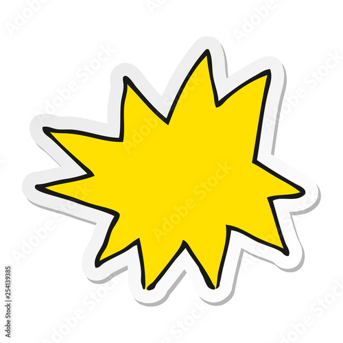 sticker of a cartoon explosion symbol