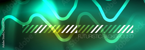 Shiny neon lights background, techno design, modern wallpaper for your project