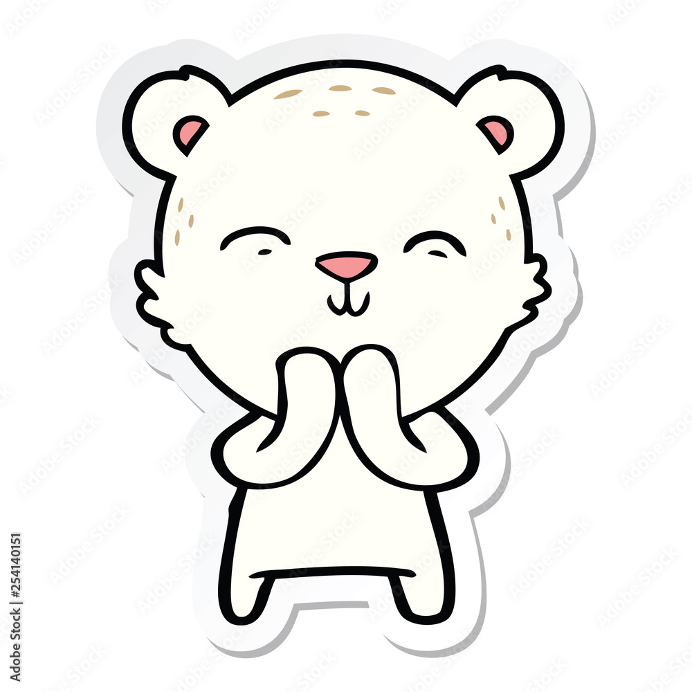 sticker of a happy cartoon polar bear sticker of a happy cartoon polar bear
