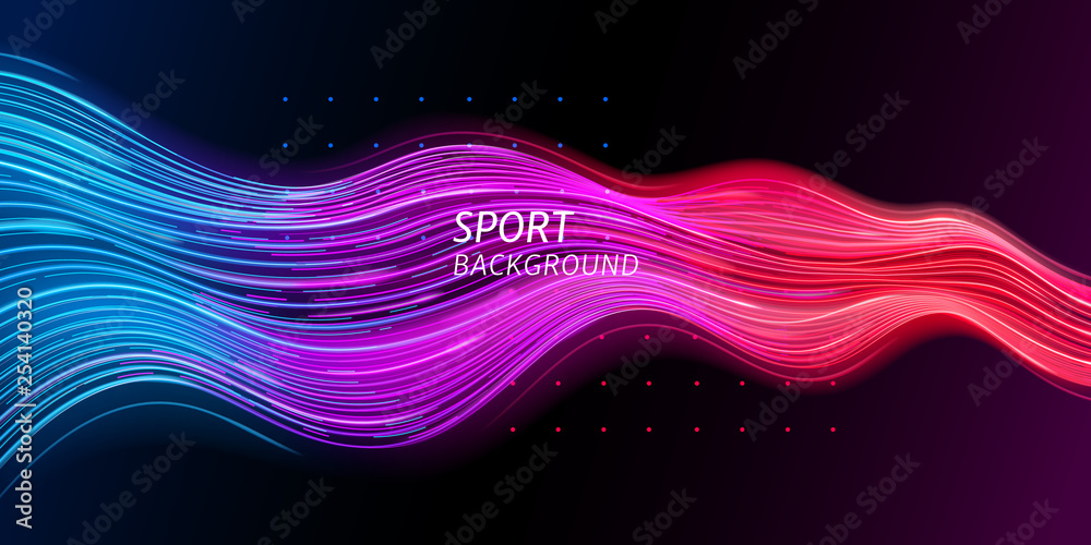 Speed sport background or trendy sound wave. Abstract dynamic and geometric  backdrop for music events. Line motion for sport events advertising. Light  futuristic layout. Geometry and shape theme Stock Vector | Adobe