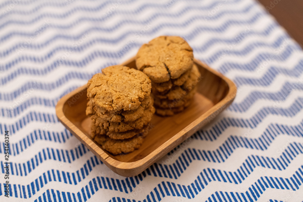Fototapeta premium oatmeal white cheese cookies