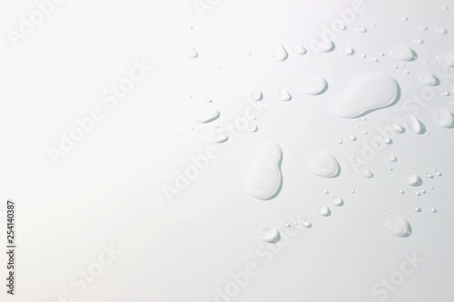 Water spill on white background