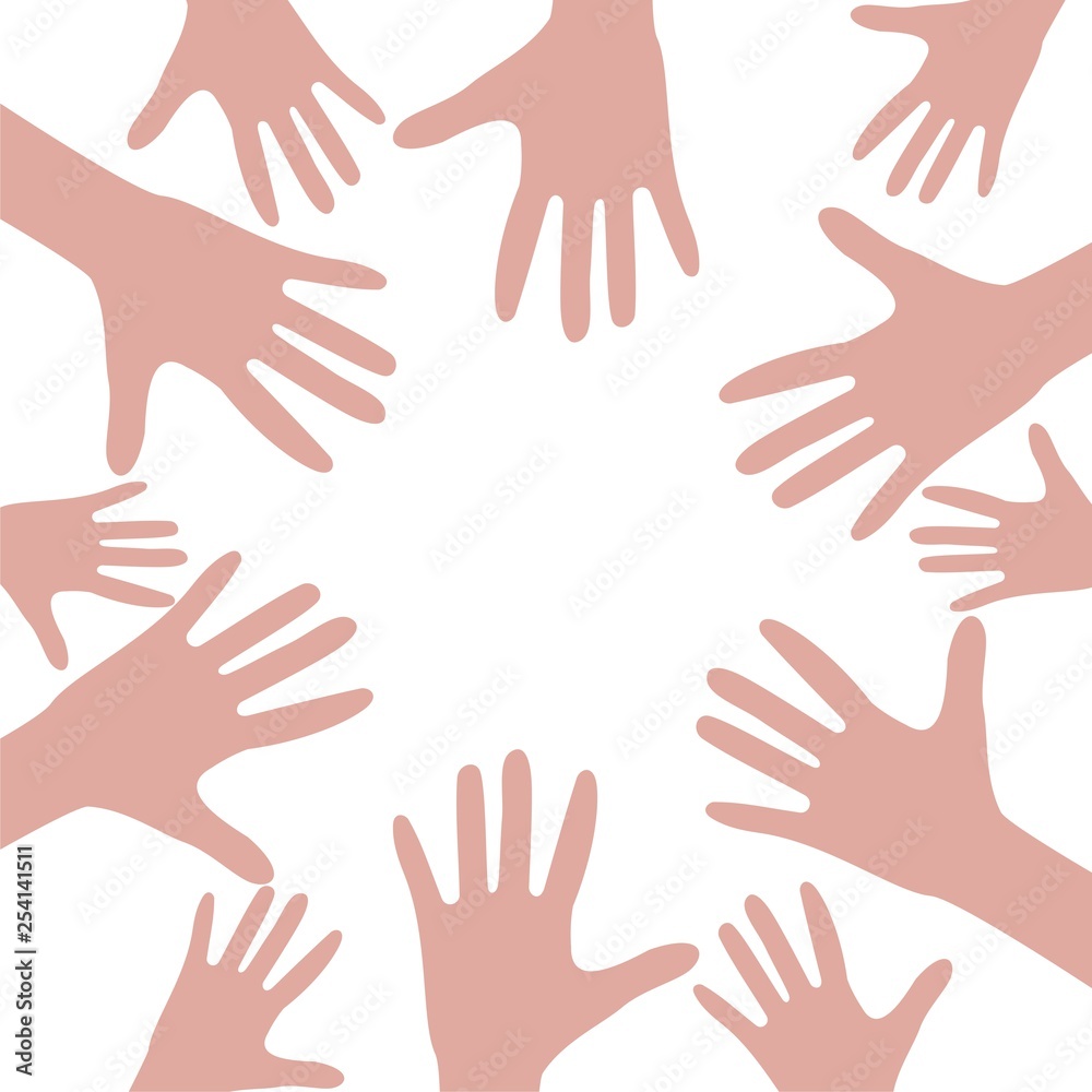 Hands symbolizing a team or teamwork