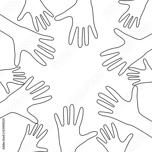 Hands symbolizing a team or teamwork photo