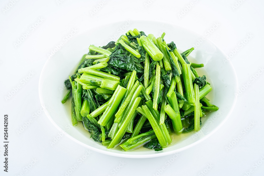 Chinese dish, a dish of green, fried winter leeks Chinese dish, a dish of green, fried winter leeks
