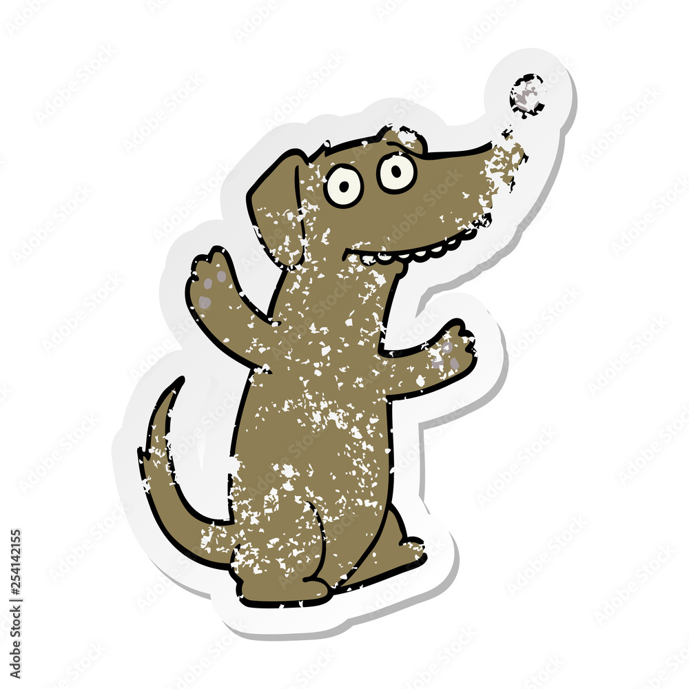 Fototapeta premium distressed sticker of a cartoon dog