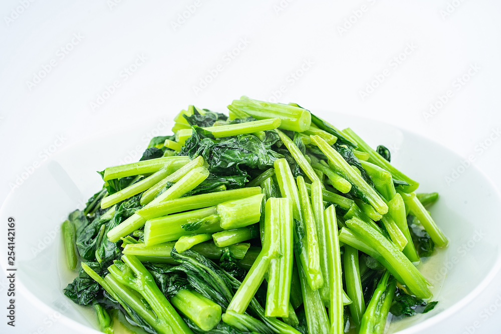 Chinese dish, a dish of green, fried winter leeks Chinese dish, a dish of green, fried winter leeks