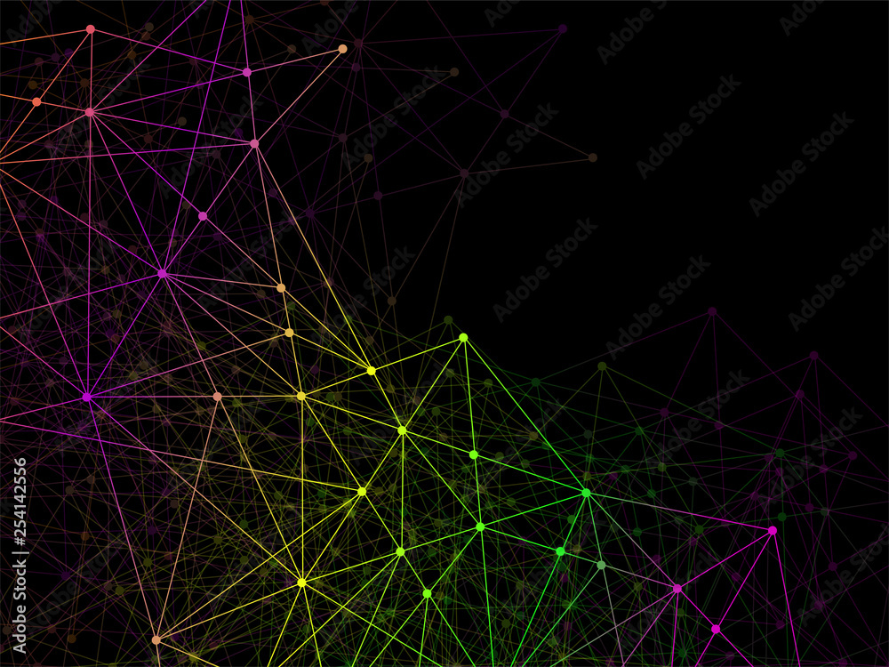 Abstract geometric background with connecting dots and lines. Modern technology concept. Colorful polygonal structure Abstract geometric background with connecting dots and lines. Modern technology concept. Colorful polygonal structure
