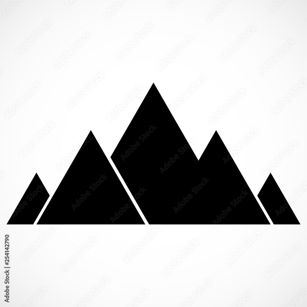 Abstract mountain logo. Mountains icon. Vector illustration Abstract mountain logo. Mountains icon. Vector illustration