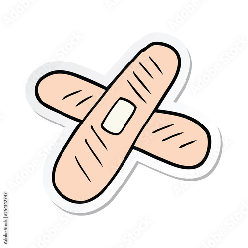 sticker of a cartoon sticking plaster