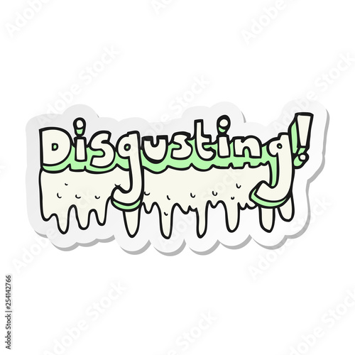 sticker of a cartoon disgusting symbol