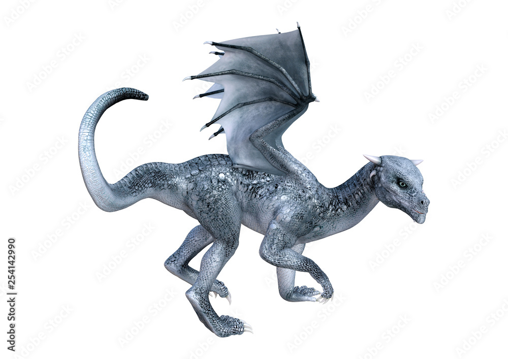 Fototapeta premium 3D Rendering Fairy Tale Dragon on White