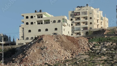 Tractor working on Palestinian neighborhood