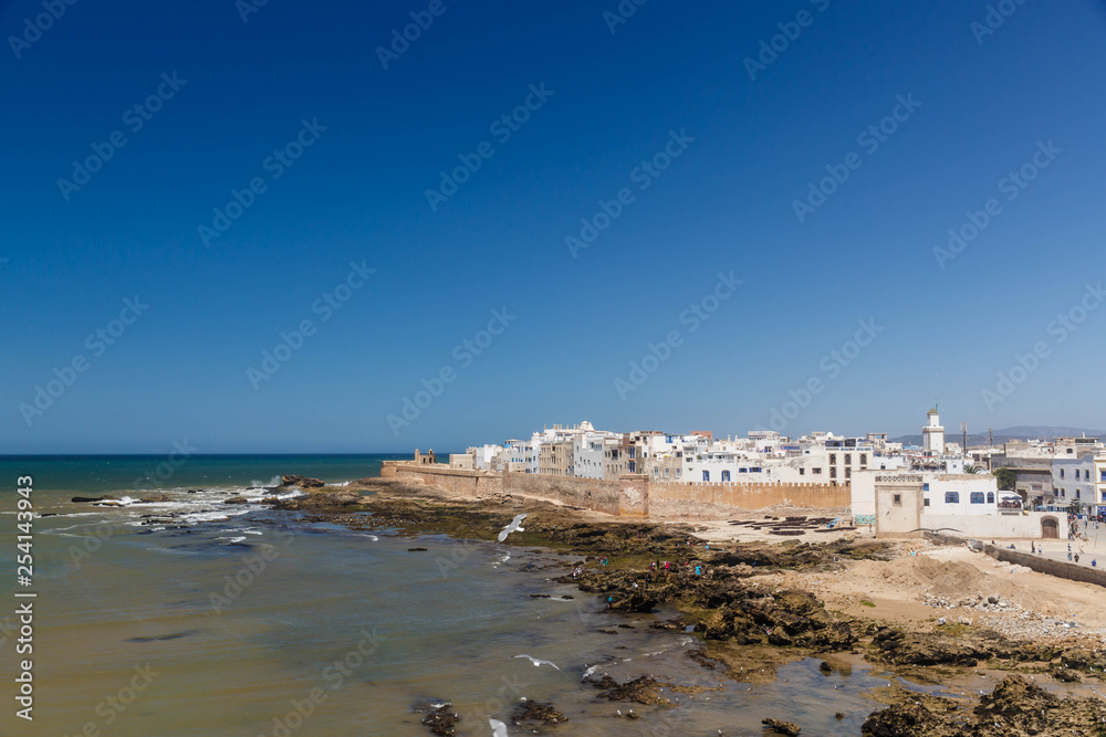 Aerial panoramic view on old city Essaouira in Morocco
