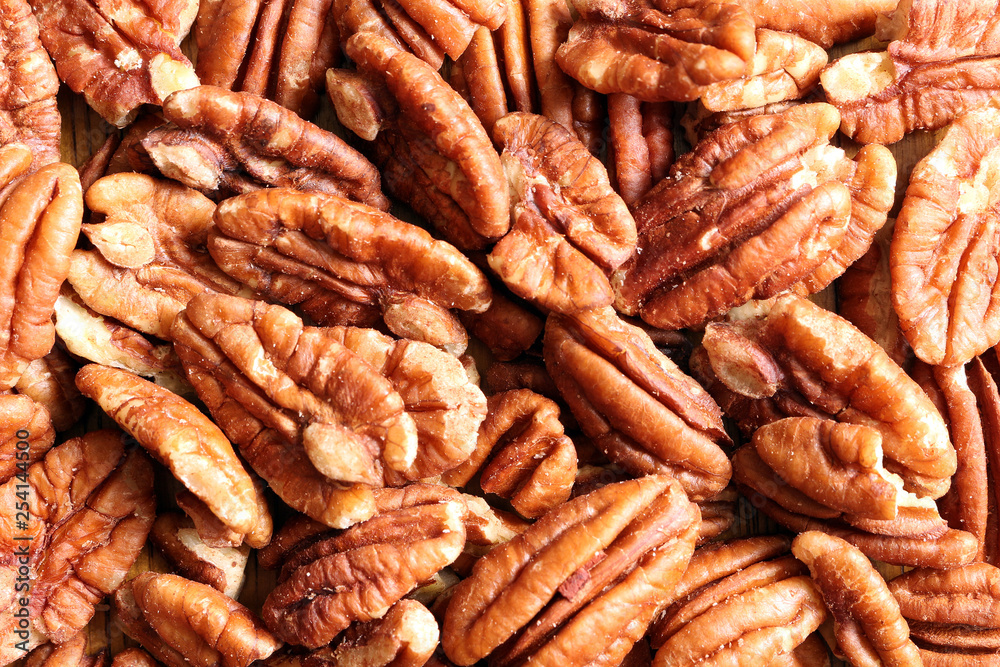 Close up of shelled Pecan halves Close up of shelled Pecan halves