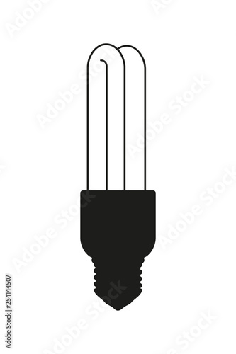Black and white fluorescent light bulb