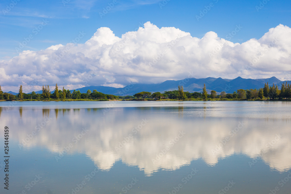 River and blue sky nature landscape
