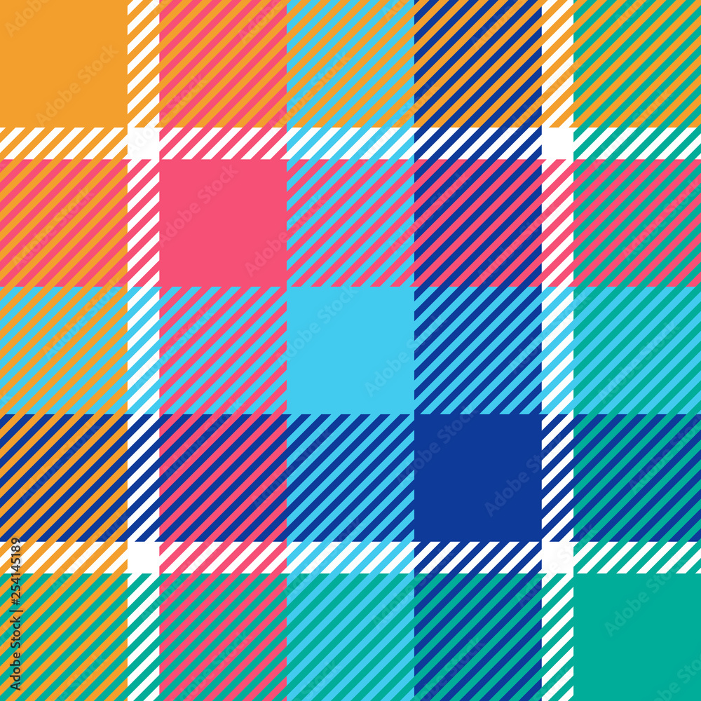 Plaid or tartan vector is background or texture in many color
