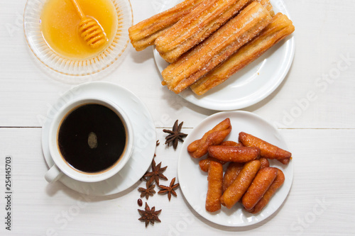 pestiños with honey anis and oporto typical gastronomy of andalucia photo