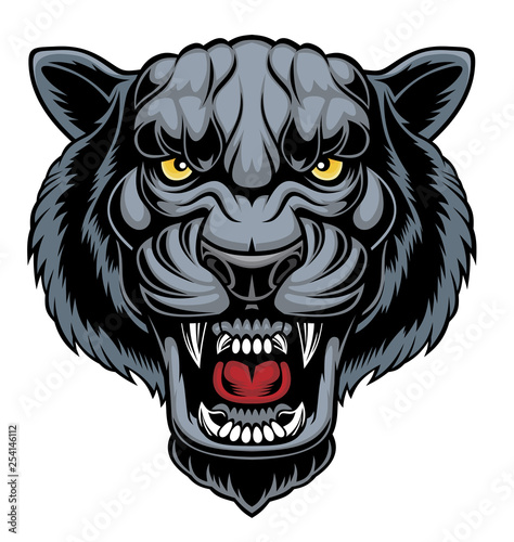 Angry panther head. 
