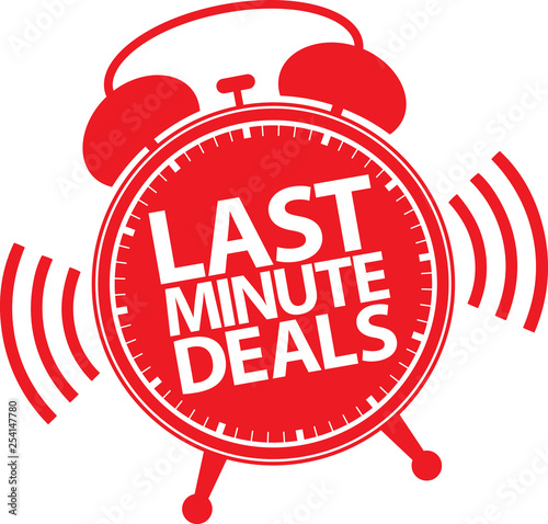Last minute deals alarm clock icon, vector illustration