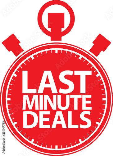 Last minute deals stopwatch icon, vector illustration