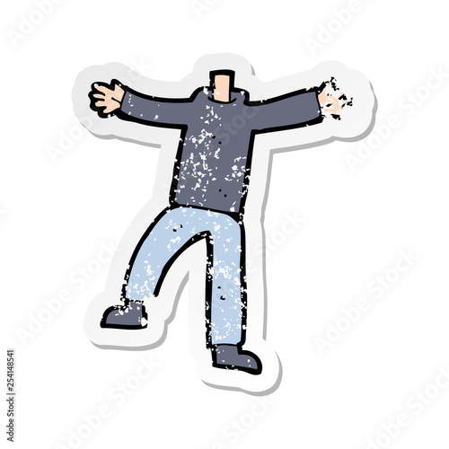 retro distressed sticker of a cartoon male gesturing body