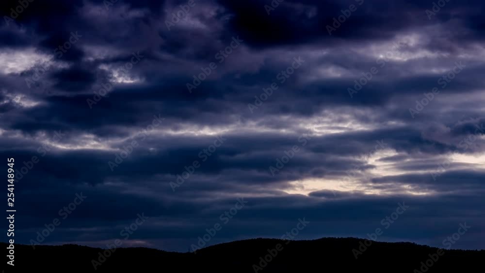 Dark cloudy storm sky time lapse. Cloudscape nature background. Dark cloudy storm sky time lapse. Cloudscape nature background.