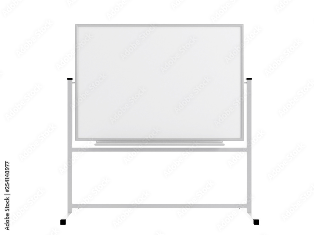 Empty whiteboard (magnetic board) isolated on white. Mockup template- 3D rendering Empty whiteboard (magnetic board) isolated on white. Mockup template- 3D rendering