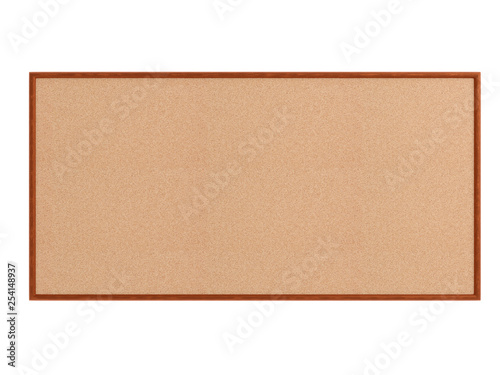 Fototapeta Naklejka Na Ścianę i Meble -  Empty cork board (noticeboard) isolated on white. Mockup template - 3D rendering