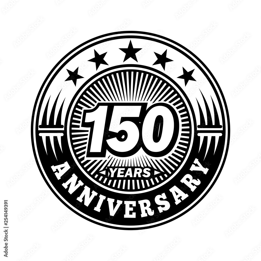 150 years anniversary. Anniversary logo design. Vector and illustration.