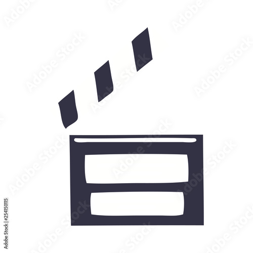 flat color retro cartoon film clapper board