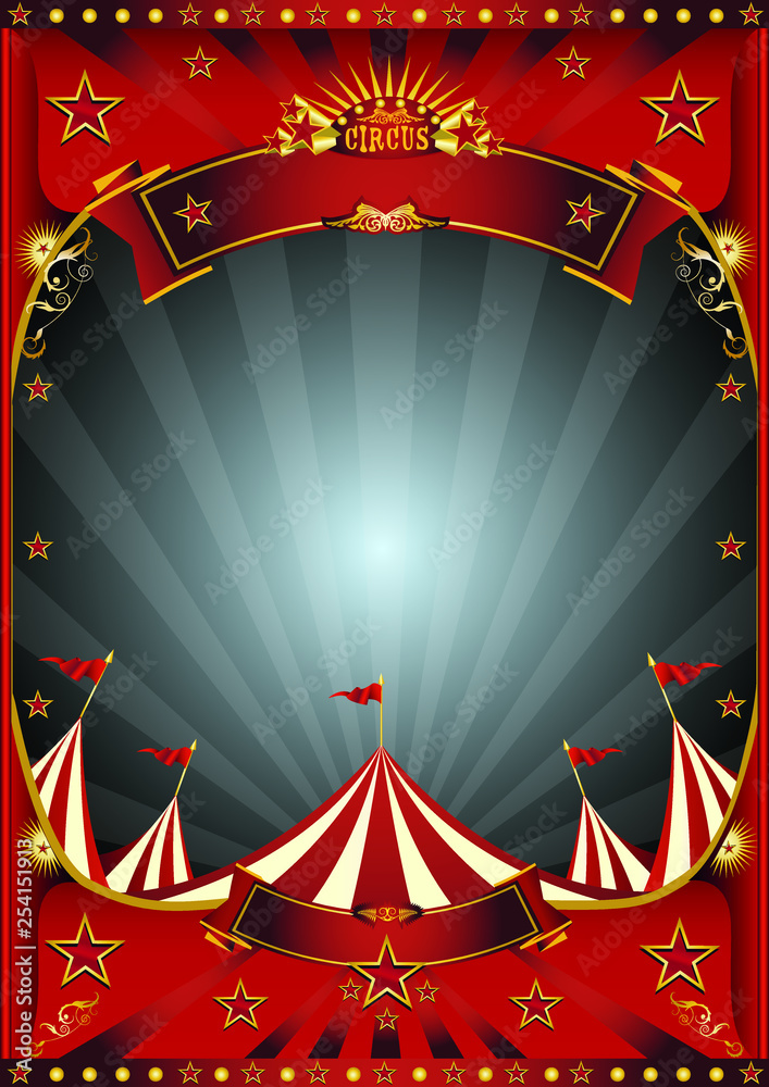 Red dark circus poster Stock Vector | Adobe Stock