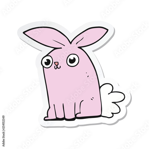 sticker of a cartoon bunny rabbit