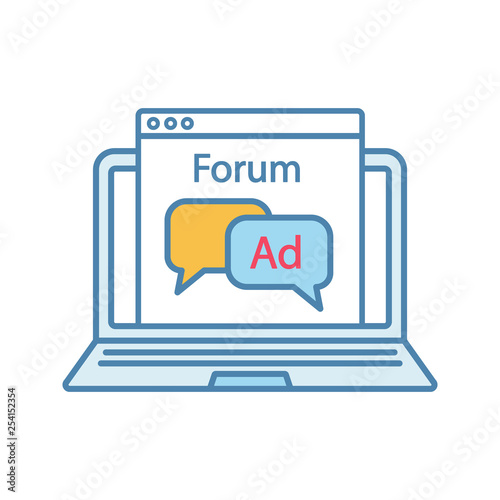 Advertising forum color icon