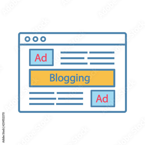 Blog advertising color icon