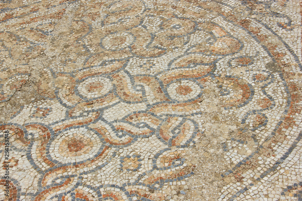 Archaeology, ancient Greek mosaic background Archaeology, ancient Greek mosaic background
