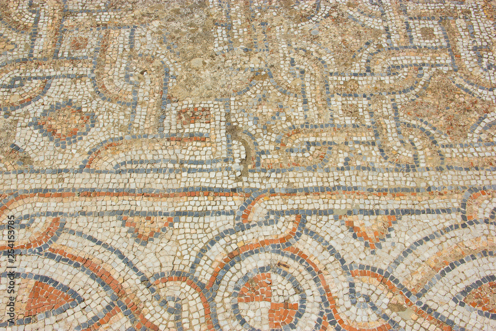 Archaeology, ancient Greek mosaic background Archaeology, ancient Greek mosaic background