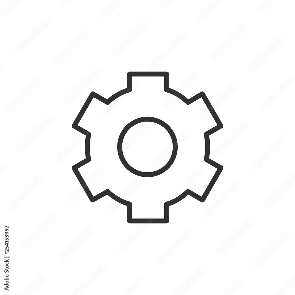 Cogwheel linear icon. Cogwheel concept editable stroke symbol design. Vector illustration isolated on white background.