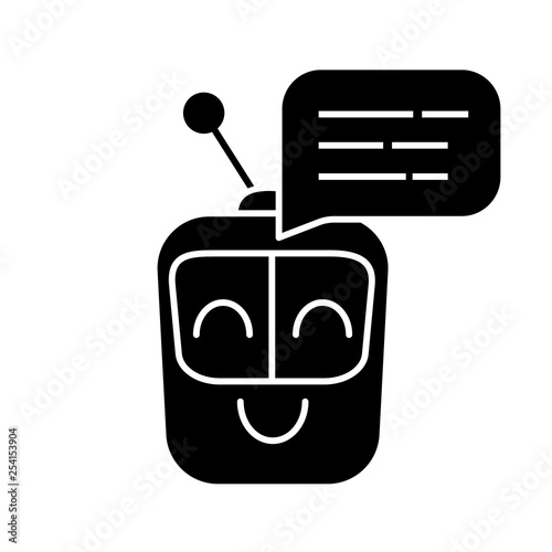 Chatbot message glyph icon