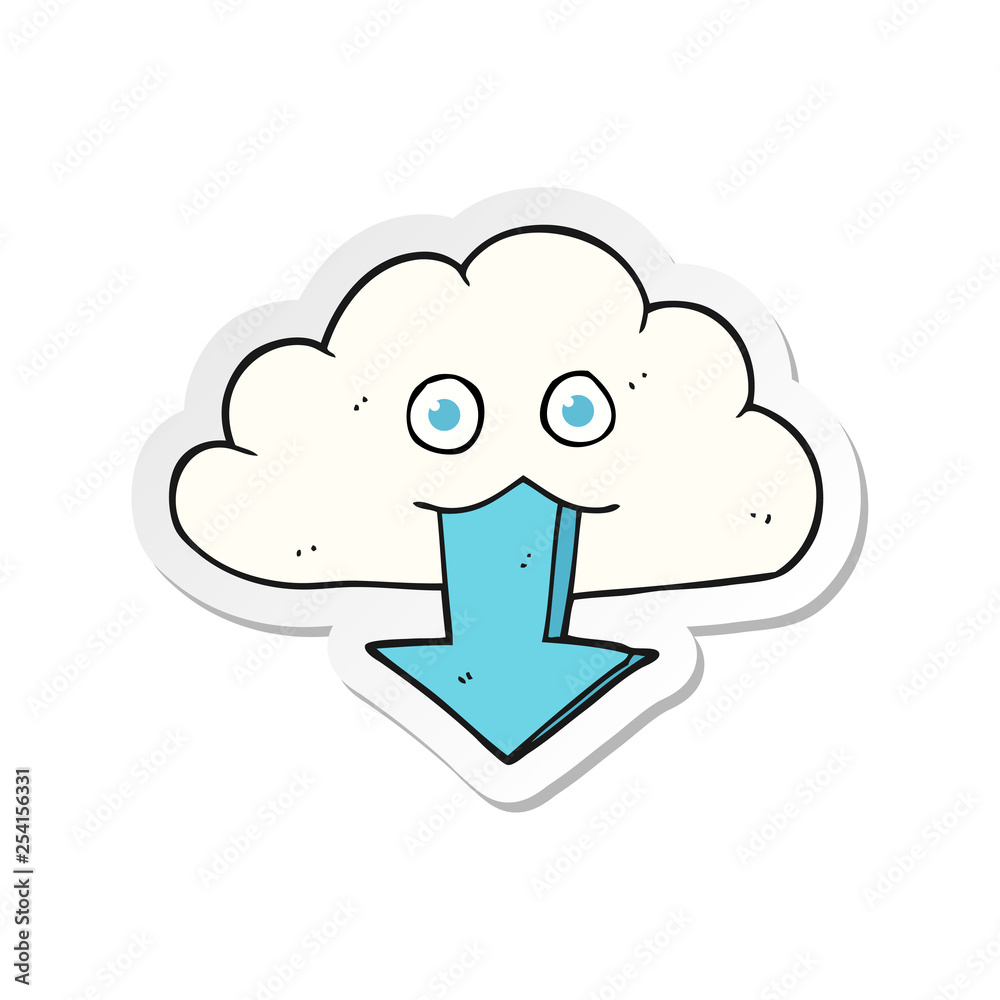 sticker of a cartoon download from the cloud sticker of a cartoon download from the cloud