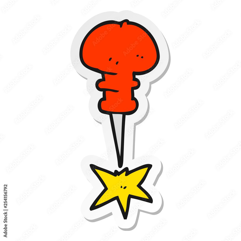 Obraz premium sticker of a cartoon office tack